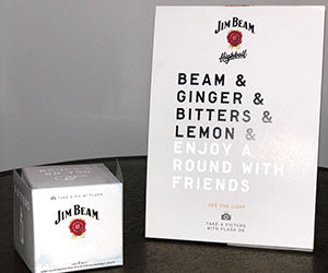 Jim Beam Table Tent with Hidden Message